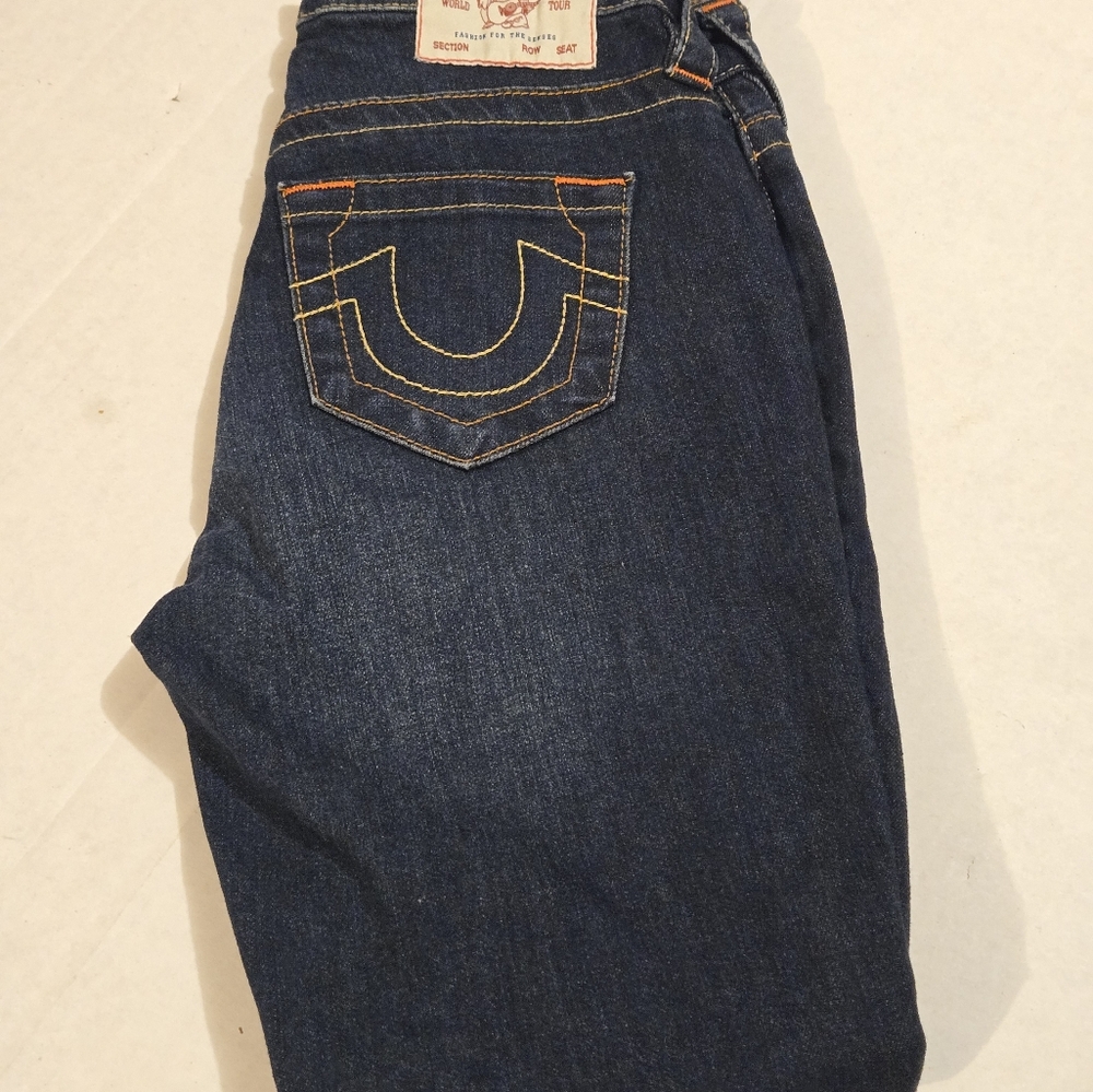 True Religion “Jennie Curvy” Skinny jeans Dark Wash-Mid Rise-Button Pocket-25